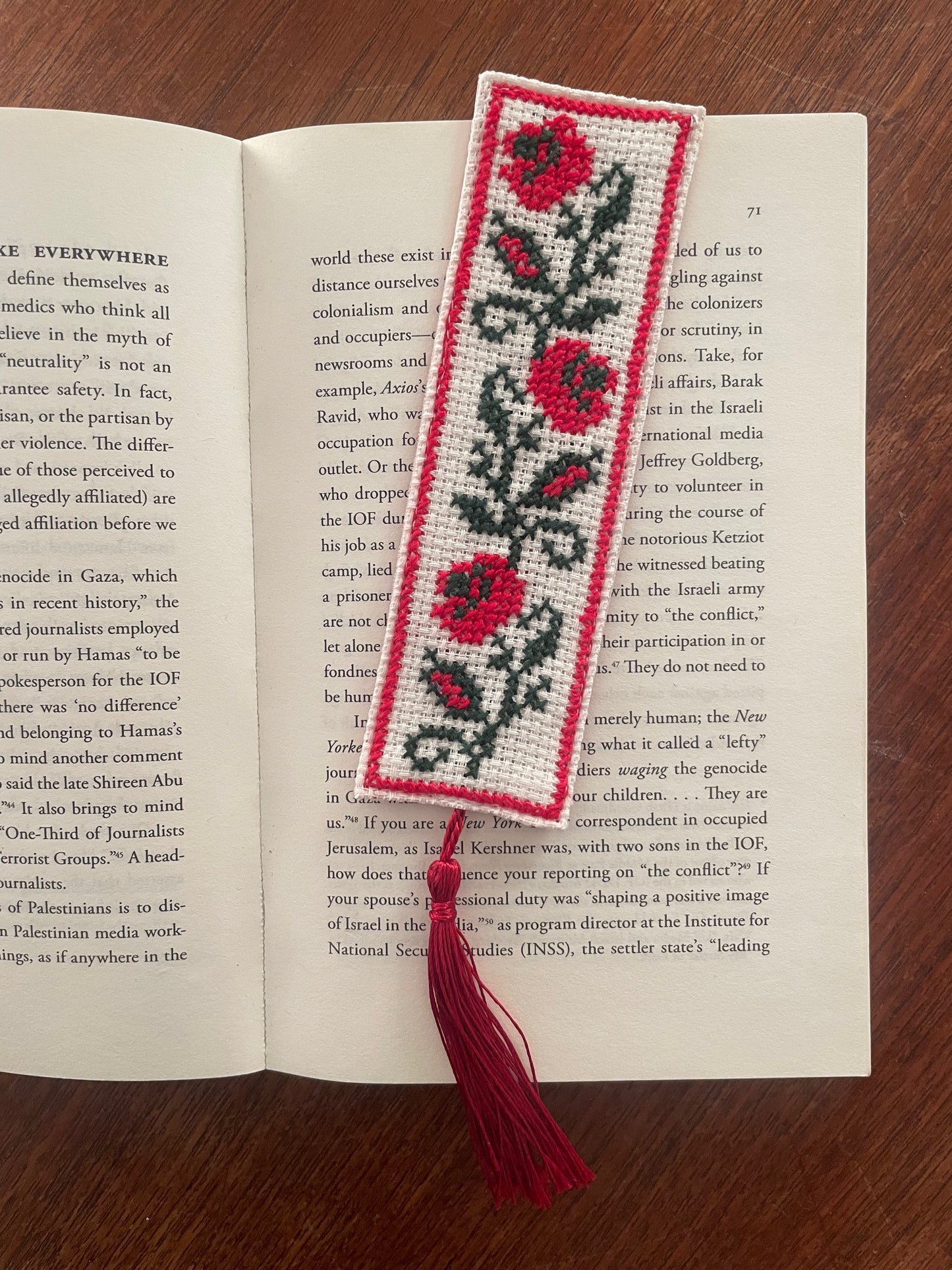 Tatreez Bookmark - Poppy Flowers