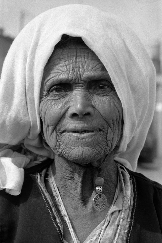 Old woman in the Shati refugee camp, Gaza city, Palestine, 1987, by Joss Dray