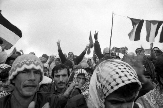 Funeral in the village of Kafr Ni'ma, 1988, by Joss Dray